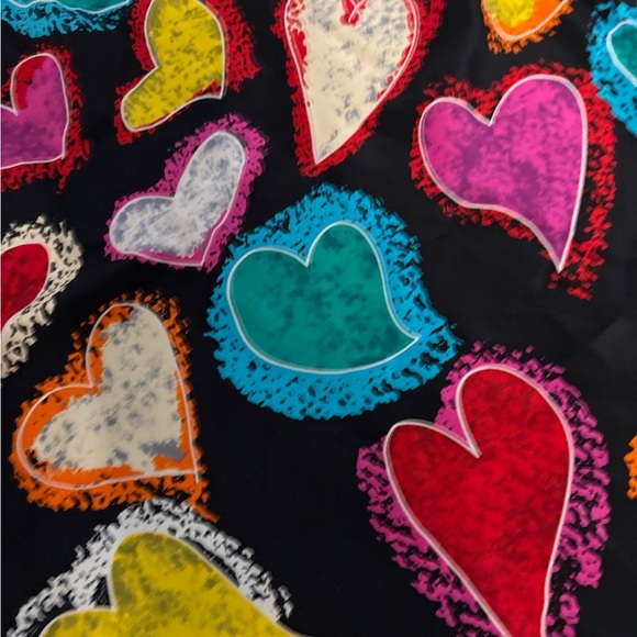 Silk Scarf Vintage Hearts 1980s - Picture 2 of 9